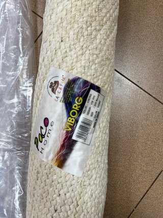 Alfombra redonda yute 2 metros beige nueva