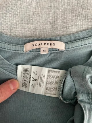 Camiseta Scalpers Mujer Talla XS Verde Azulado