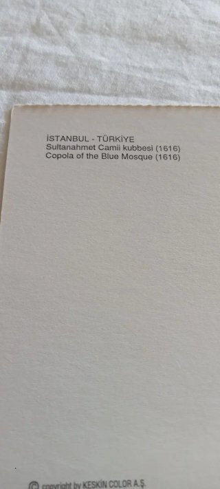 Postal Interior Mezquita Azul Turquía