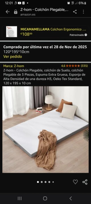 Colchón Plegable Z-hom 120x195x10cm