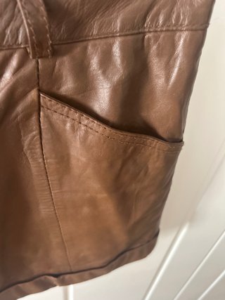 Massimo Dutti Bermudas Piel Marrón