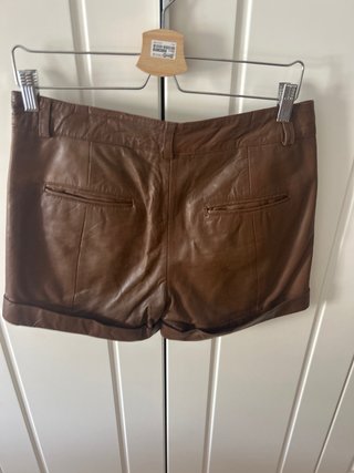 Massimo Dutti Bermudas Piel Marrón