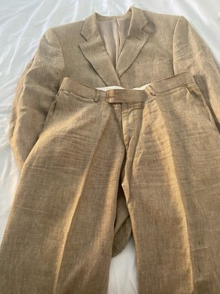 Trajes tipo lino hombre beige