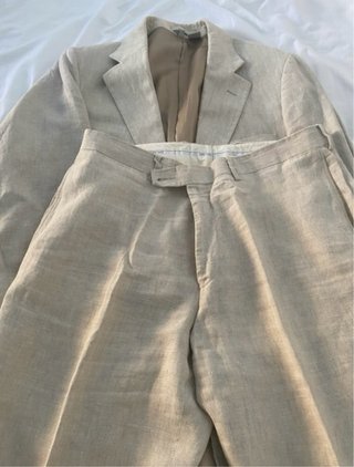 Trajes tipo lino hombre beige