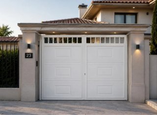 Puerta exterior blanca