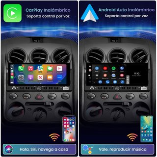 Radio 1DIN CarPlay/AA con cámara HD