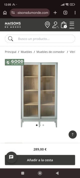 Vitrina vintage gris azulado Maisons du Monde