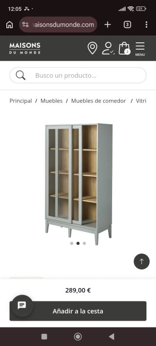Vitrina vintage gris azulado Maisons du Monde
