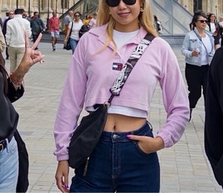 Camiseta Tommy Jeans Rosa Crop Top