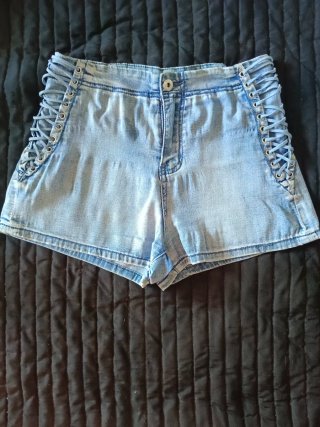 Short vaquero mujer con cordones