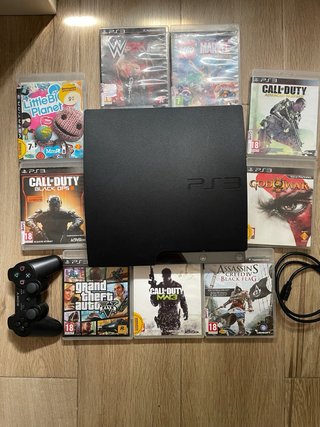Pack PS3 Slim + Mando + 9 Juegos