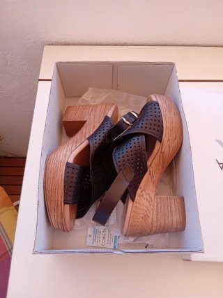 Sandalias Verano Cuña Negra