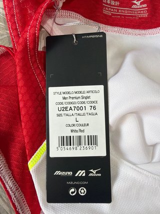 Camiseta Mizuno Atletismo Blanca y Roja