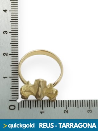 035-01000 ANILLO ORO 18K HOJA DE PARRA T14