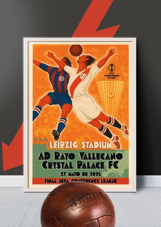 Cuadro RAYO VALLECANO Vintage Final Conference A3