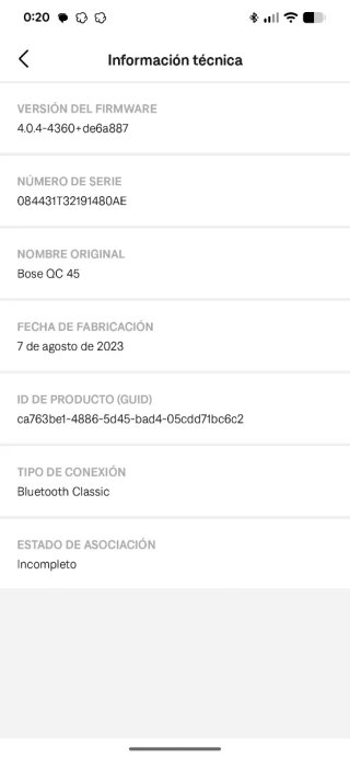 Auriculares Bose QuietComfort 45 Negros 1480AE