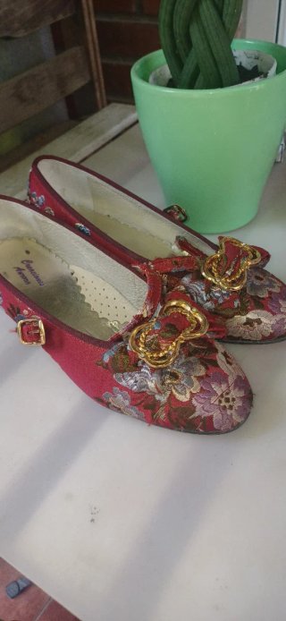 Zapatos de Fallera Multicolor y Rojo