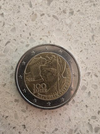 Moneda 2 euros Austria 2018 100 años República