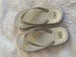 Chanclas Zara Beige Multicolor