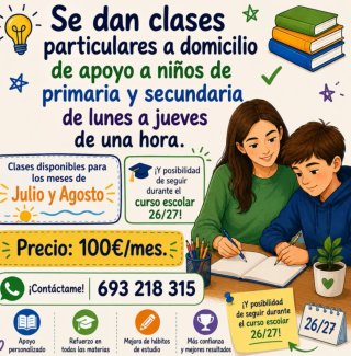 Clases particulares en Julio y Agosto