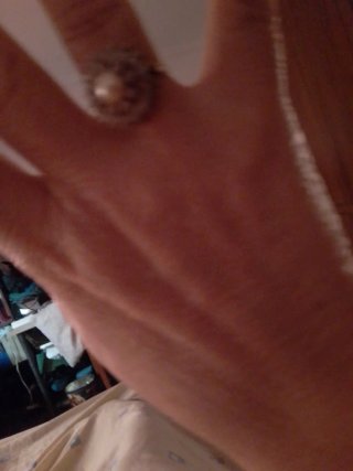Anillo Oro Blanco Perla Natural Zafiros
