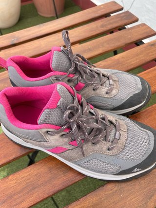 Zapatillas Trekking Mujer Gris y Rosa