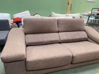 Sofá marron deslizable 2 plazas tela