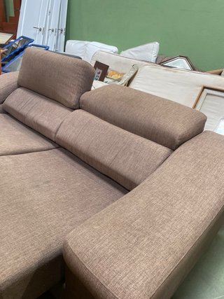 Sofá marron deslizable 2 plazas tela