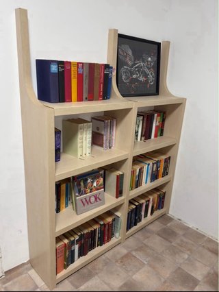 Escritorio de esquina con cajonera morada