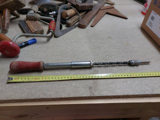 Atornillador carraca antiguo madera