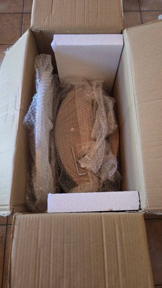 Mesa auxiliar DM natural con tapa blanca