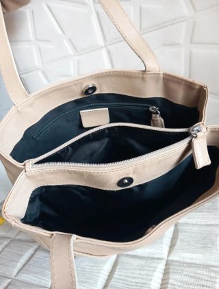 Borsa in vera pelle beige