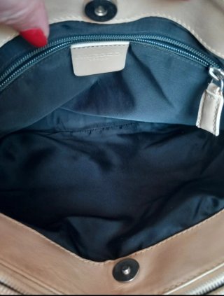 Borsa in vera pelle beige