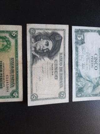 BILLETES ESPAÑOLES DE 5 PESETAS