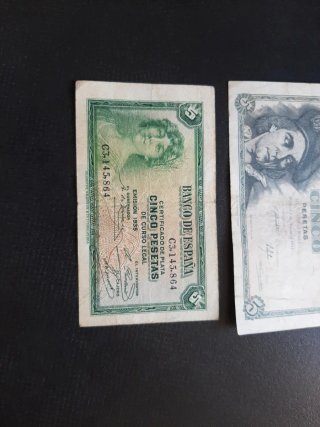 BILLETES ESPAÑOLES DE 5 PESETAS