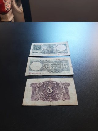 BILLETES ESPAÑOLES DE 5 PESETAS