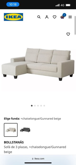 Sofá Ikea 3 plazas + chaiselongue