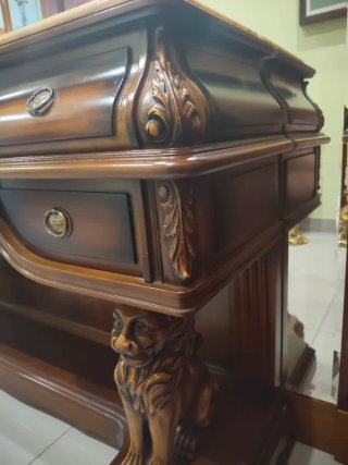 Mueble recibidor madera y mármol