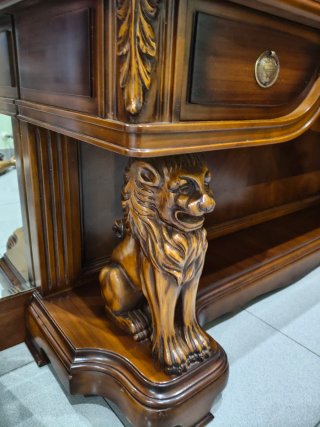 Mueble recibidor madera y mármol