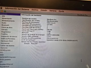 MacBook Pro A1278 Plata Intel I5, Año 2012
