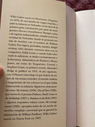 Willa Cather./ Mi enemigo mortal