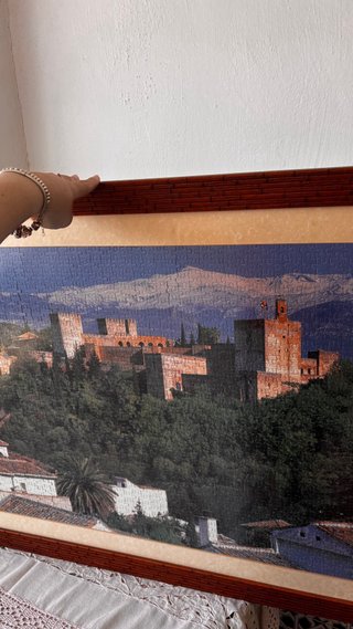 Puzzle Alhambra de Granada enmarcado con cristal.