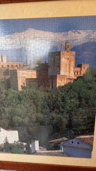 Puzzle Alhambra de Granada enmarcado con cristal.