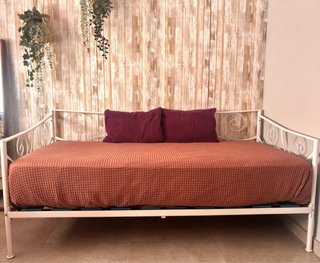 Cama juvenil blanca metálica vintage