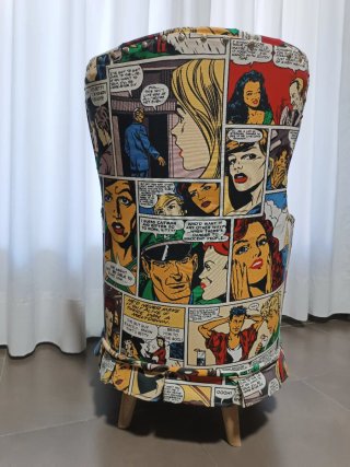 Butaca vintage tela cómic