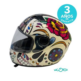 Casco Integral NZI Diseño Calaveras y Flores