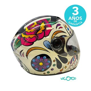 Casco Integral NZI Diseño Calaveras y Flores