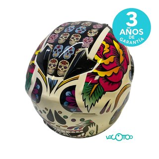 Casco Integral NZI Diseño Calaveras y Flores