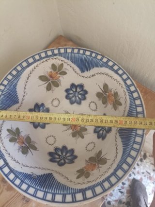 LEBRILLO ANTIGUO CERÁMICA FLORES