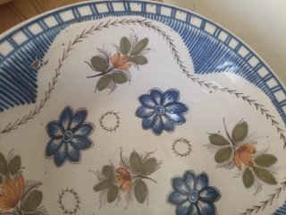 LEBRILLO ANTIGUO CERÁMICA FLORES